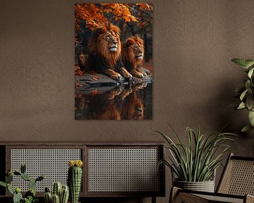 Lions at sunset