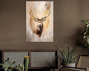 Majestueus hert met gouden accenten van Imperial Art House