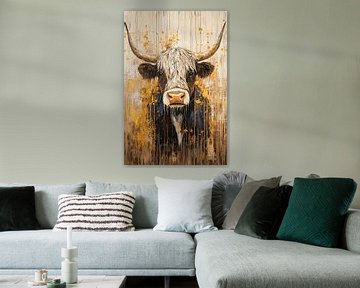 Scottish highlander with gold accents by Imperial Art House