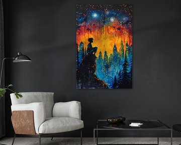 Nuit étoilée sur un village provençal sur Art & Soul Creations