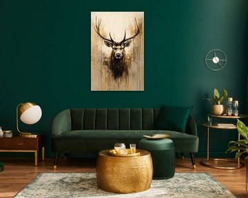 Majestueus hert met abstract gewei van Imperial Art House