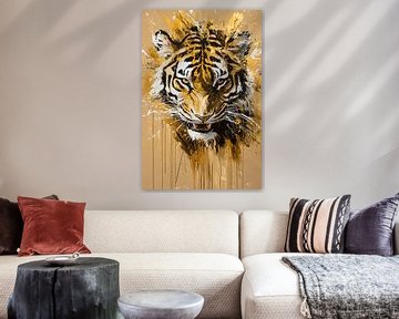 Expressief tijger schilderij op canvas van Imperial Art House