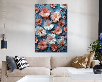 Abstract Bloemen in Blauw van Art & Soul Creations