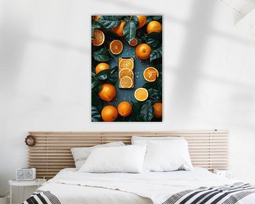 Minimalistisch stilleven met fruit en telefoon van Art & Soul Creations