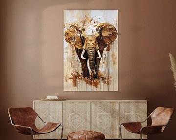 Dynamisch olifant schilderij op doek van Imperial Art House