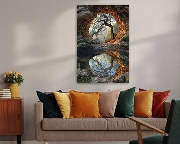 Tree reflection in cave by Art & Soul Creations