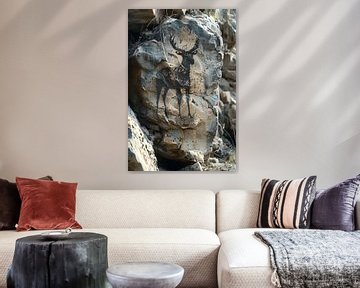 Hert Geportretteerd op Gevlekte Rots van Art & Soul Creations