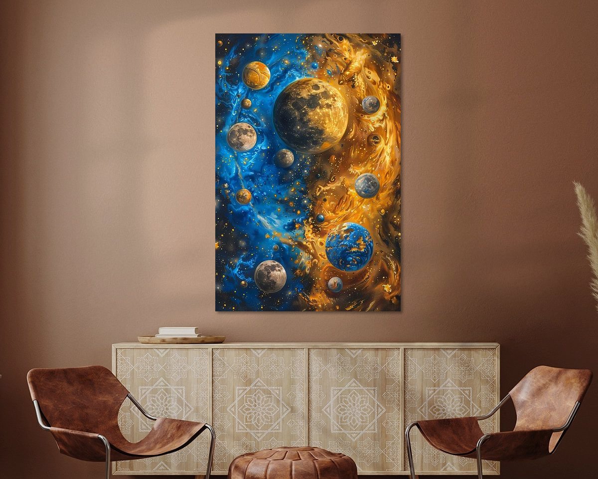 Voorbeeld van het werk in een kamer