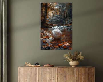 Weathered Ball in Autumn Forest by Art & Soul Creations