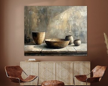 Stilleven Aardetinten | Frosted Aura van Kunst Kriebels