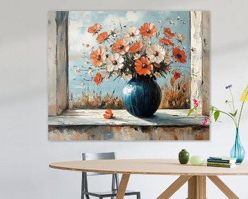 Herfst Stilleven Bloemen | Autumn Blush Harmony van Kunst Kriebels