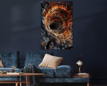 Nahaufnahme eines Baumstamms mit Wirbelmuster von Art & Soul Creations