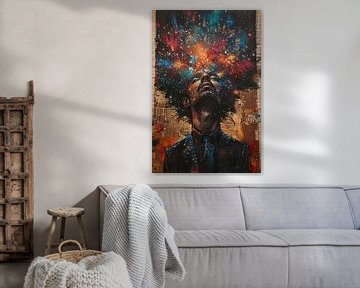 Man aanschouwt Kleurrijk kosmische explosie van Art & Soul Creations