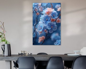 Blue flowers in bloom on branches by Art & Soul Creations