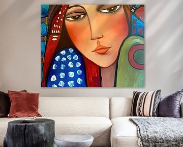 Female portrait | Serenity in Abstract Colors by Wonderful Art