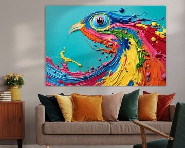 L'oiseau créatif avec la peinture sur The Photo Artist