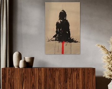 Eenzame vrouwelijke krijger in desolate omgeving van Art & Soul Creations