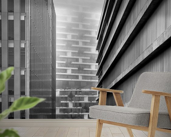 Voorbeeld van het werk in een kamer