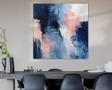 Abstract spel van licht en kleur in blauw en roze van Color Square