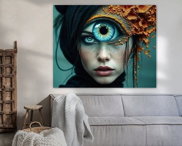 Portret surrealistische vrouw- Het alziend oog