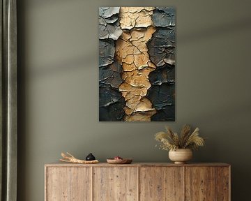 Abstract  met barsten en goudkleur van Art & Soul Creations