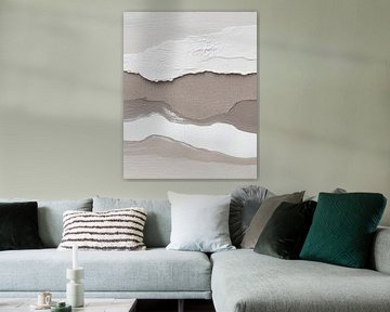 Layered abstraction in beige and white with flowing shapes by Color Square