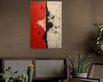 Abstract  met rode en zwarte verfspatten van Art & Soul Creations