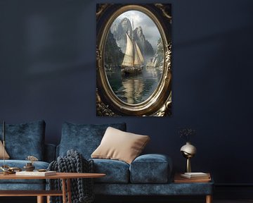 Zeilschip in Spiegelbeeld van de Tijd van Art & Soul Creations