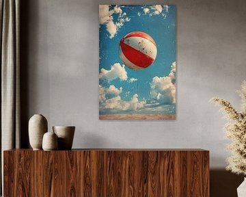 Zwevende Strandbal in Retro Stijl van Art & Soul Creations
