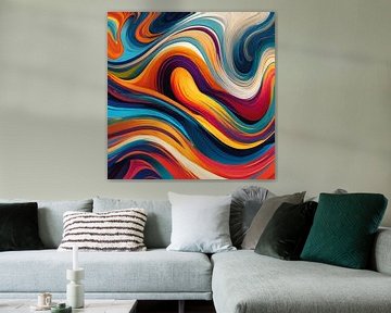Abstract lijnenspel met veel kleur van The Photo Artist