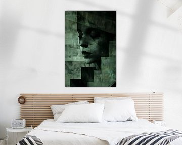 Abstrait superposé en vert et noir sur Art & Soul Creations