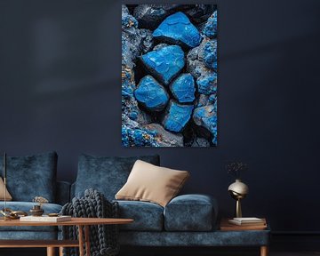 Blauwe Verf Bladdert van Stenen van Art & Soul Creations
