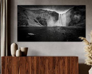 Skogafoss B/W by Joram Janssen