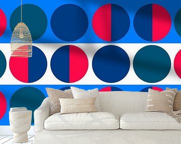 Modern Blue Circle Geometry Abstraction