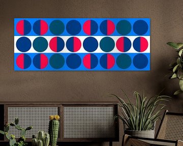 Moderne blauwe cirkel geometrie abstractie van Mad Dog Art