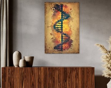 Abstract DNA Kunstwerk met Levendige Kleuren