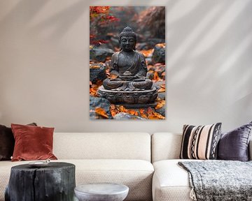 Buddha inmitten von Herbstblättern von Art & Soul Creations