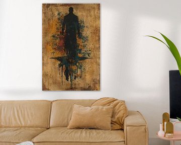 Zwarte figuur met Kleurrijk verfspatten van Art & Soul Creations