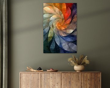 Abstract Kleurenspiraal in Levendige Tinten