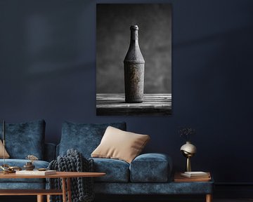 Verweerde fles in zwart-wit van Art & Soul Creations