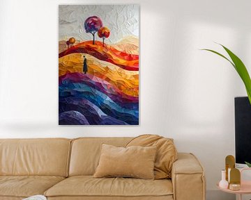 Eenzame figuur in herfstlandschap van Art & Soul Creations