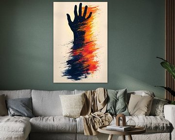 Abstract Hand in Kleurrijk Verfstreken van Art & Soul Creations