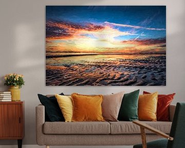 Sonnenuntergang von einer Seenlandschaft im Digital-Kunst von eric van der eijk