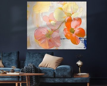 Abstract Bloemen art van Abstract Schilderij