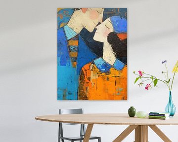 Liefdesschilderij | Embrace in Color Harmony van ARTEO Schilderijen
