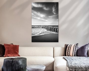 Oostzeestrand in zwart-wit van Manfred Voss, Zwart-Wit Fotografie