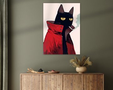 Zwarte kat rookt 2 van MIROKKU