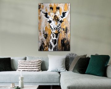 Abstract giraffe painting on canvas by Imperial Art House