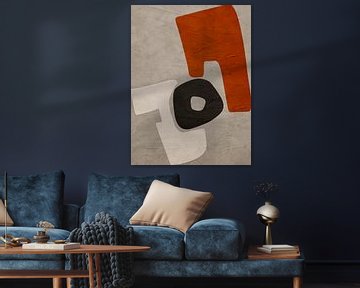 Organische abstracte kunst - aardse tinten van Online Arts