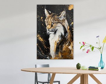 Abstract golden lynx artwork by Imperial Art House